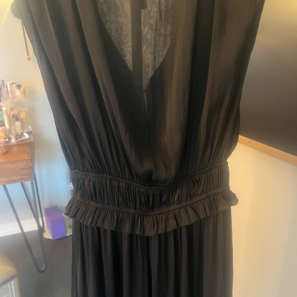 H&M Black Silky V-neck Dress